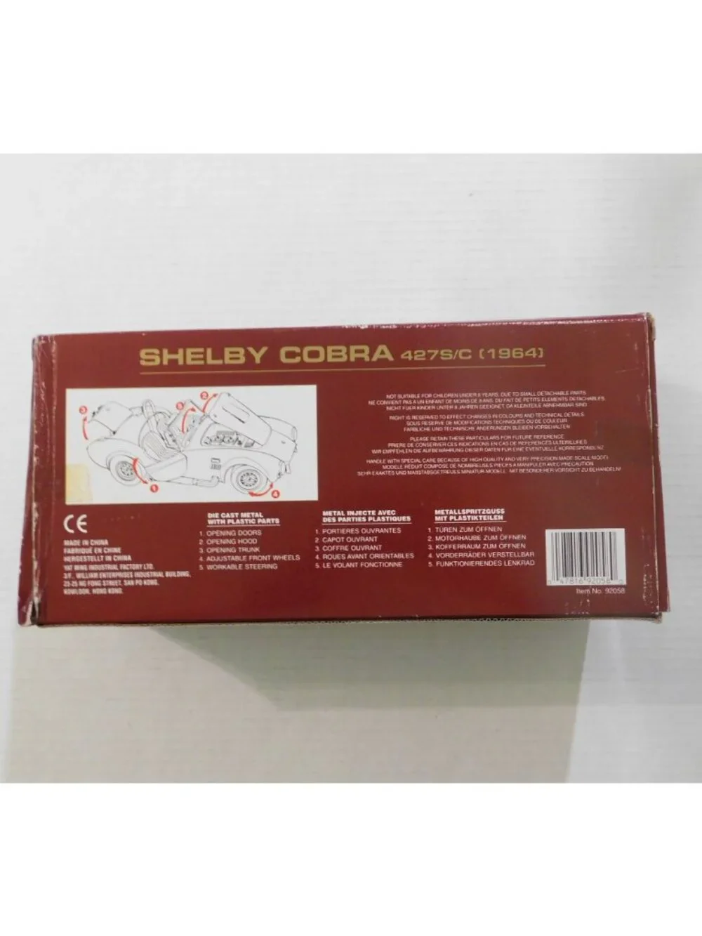 1964 Shelby Cobra 427S/C Die Cast Model 1:18 Blue Scale Road Legends